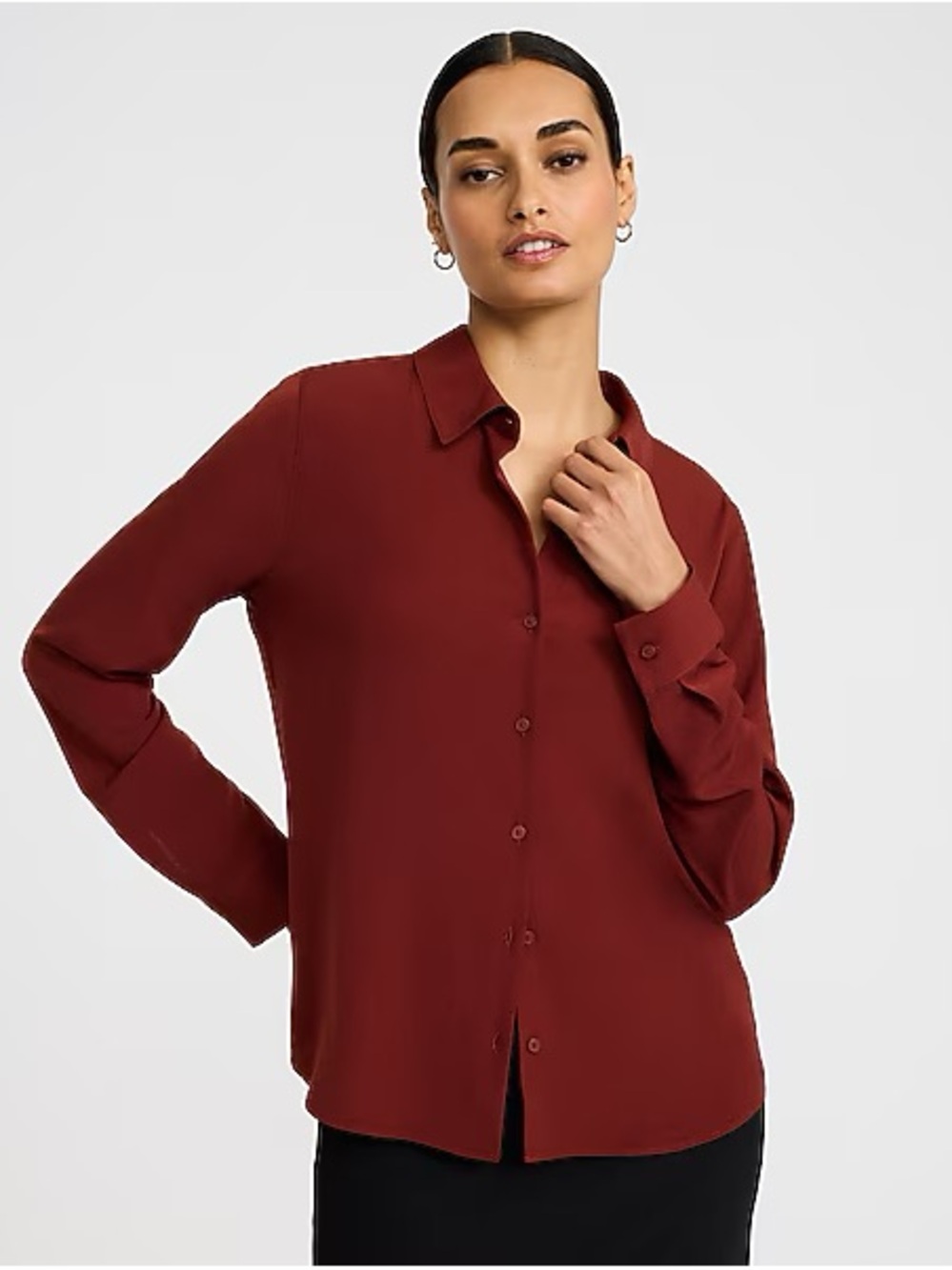 Express portofino Women's Button-Front Blouse in purple